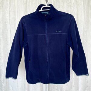 Vintage LL Bean Men's Fleece Jacket Medium Navy Blue Full Zip Polartec Gorpcore